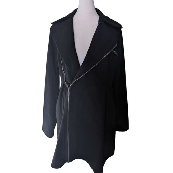 Roxy Wool Blend Zip Detailing Peacoat Medium - Picture 2 of 5